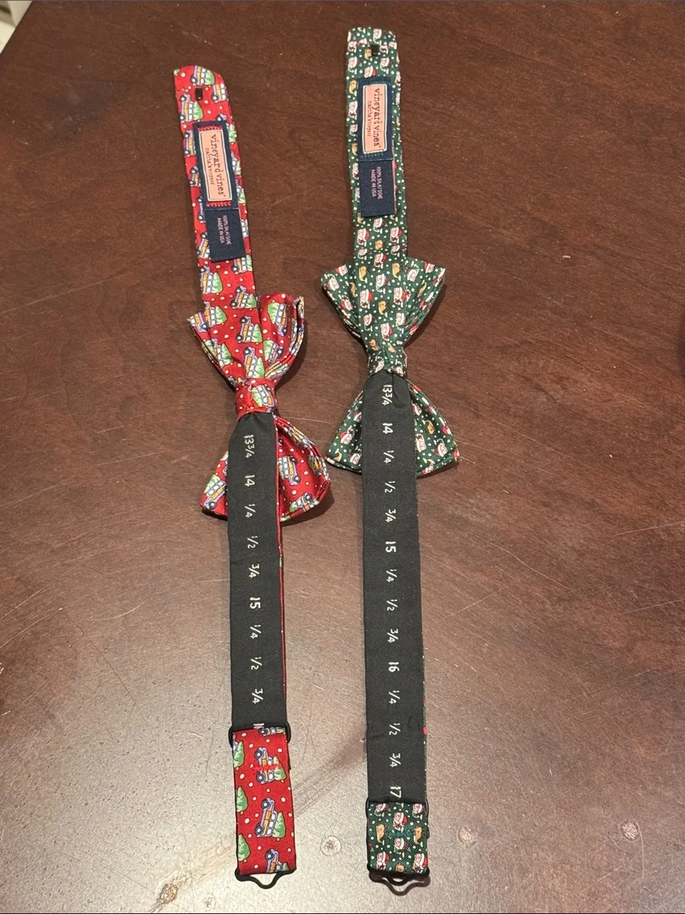 Vineyard Vines Kids Bow Tie - Red Holiday Print & Green Holiday Print.